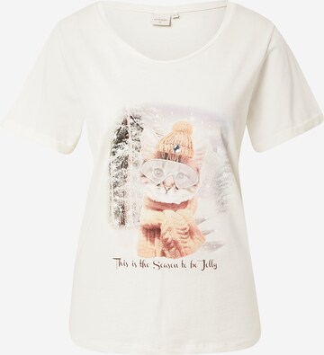 T-shirt 'Carla ' Cream en beige : devant