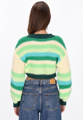 zaļš MYMO Adīta jaka 'Young Fashion'