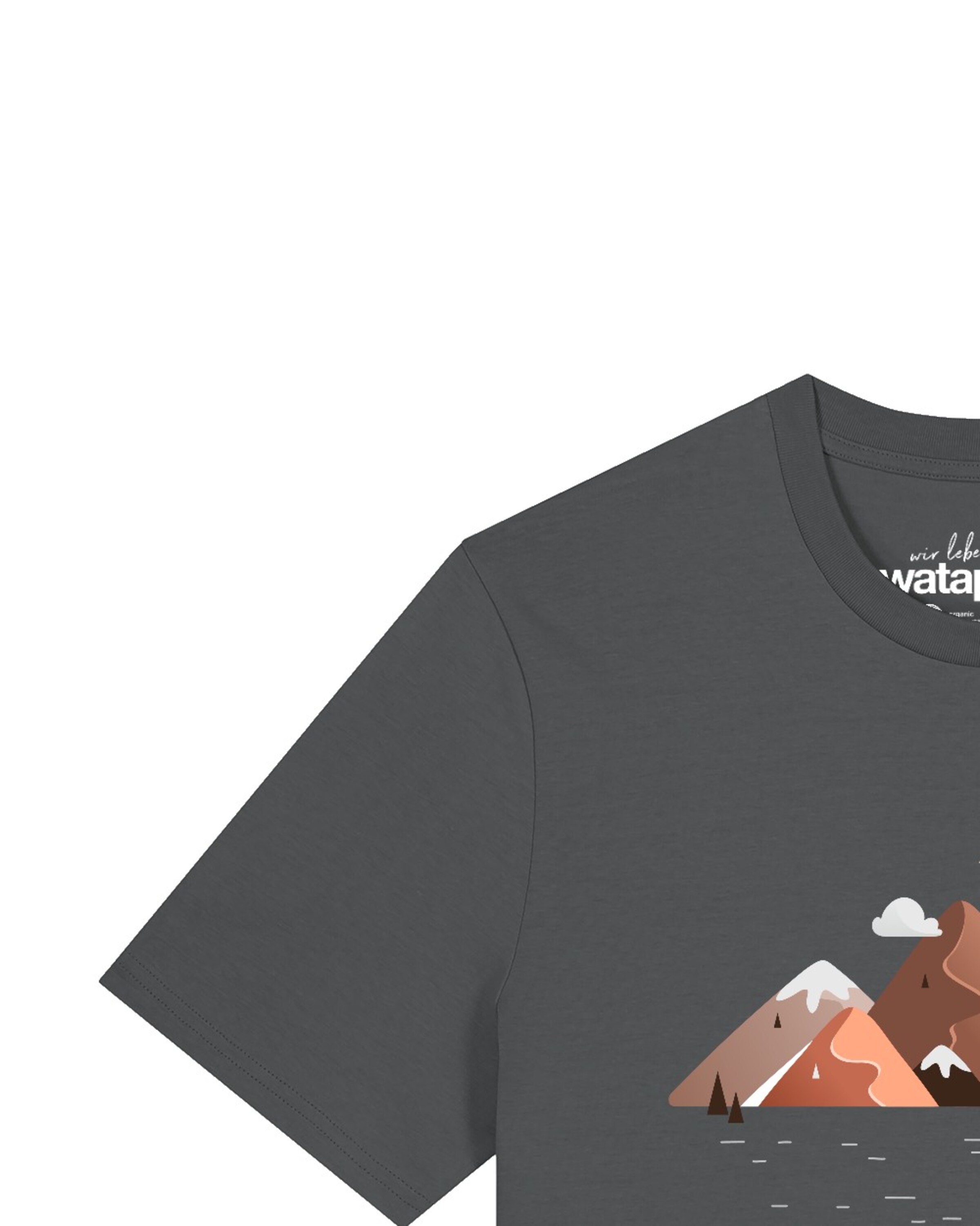 T-Shirt 'Mountains & Moon' Watapparel en gris