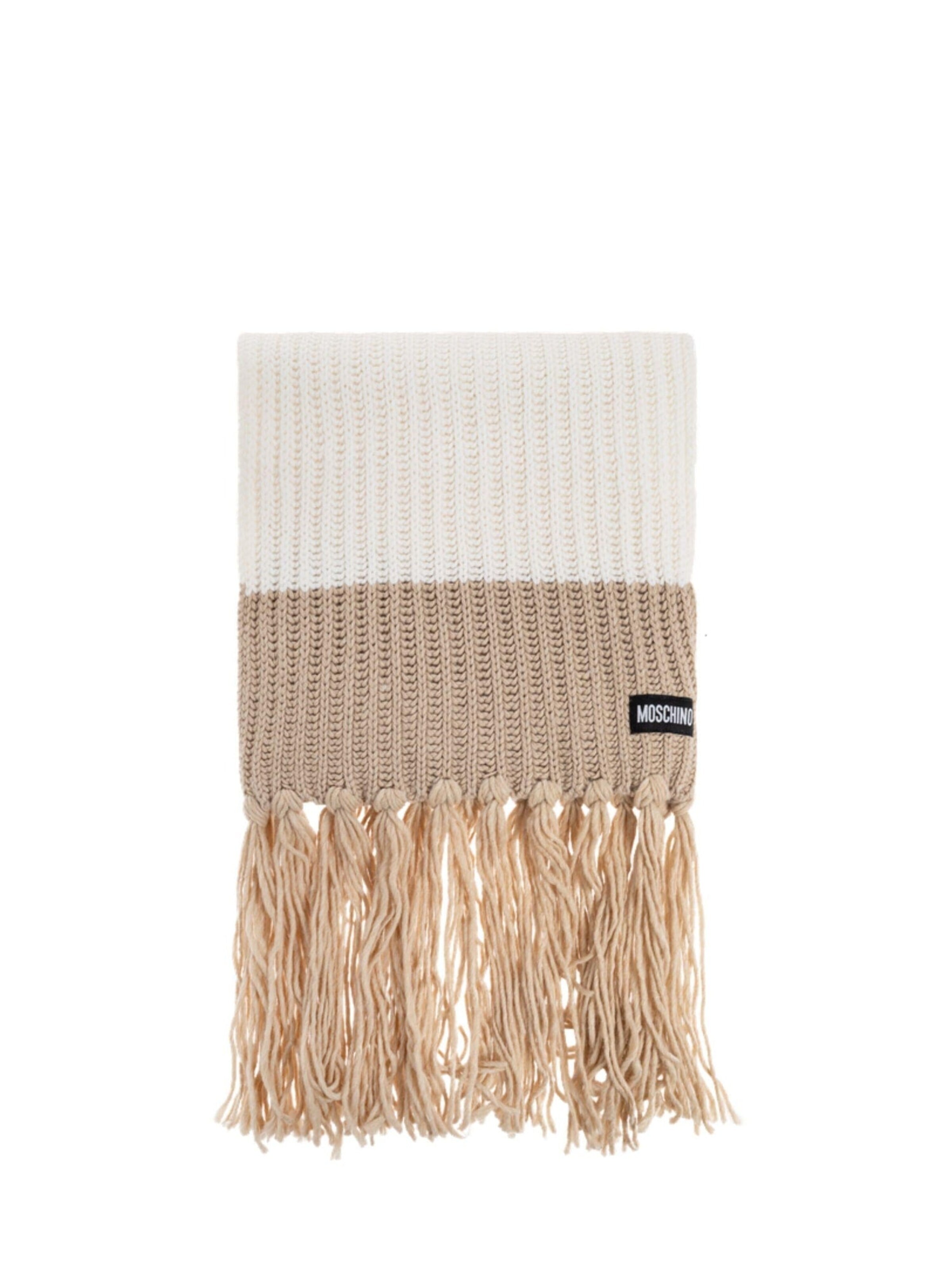 MOSCHINO Scarf 'Scarf with Logo' in Beige