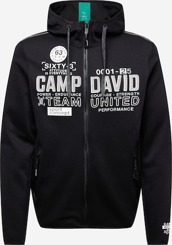 CAMP DAVID Bluza rozpinana w kolorze czarny: przód