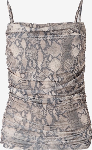 HUGO - Top 'Doffiano' en beige: frente