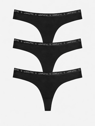 LEAFLETIC Broekje 'Leafletic Mid Rise Brazilian' in Zwart: voorkant