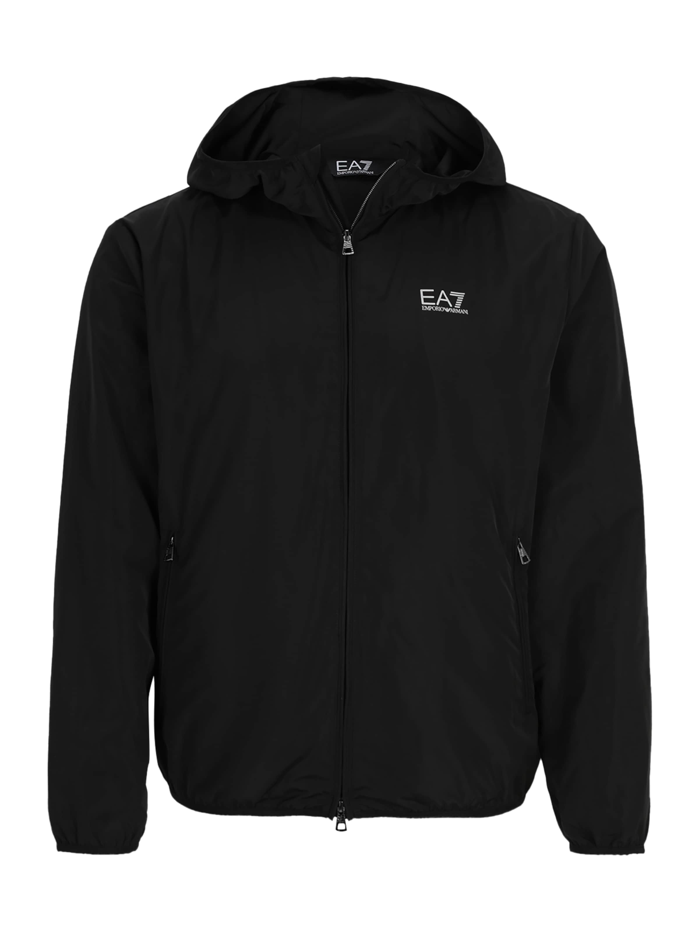 EA7 Emporio Armani Φθινοπωρινό και ανοιξιάτικο μπουφάν σε μαύρο: μπροστά
