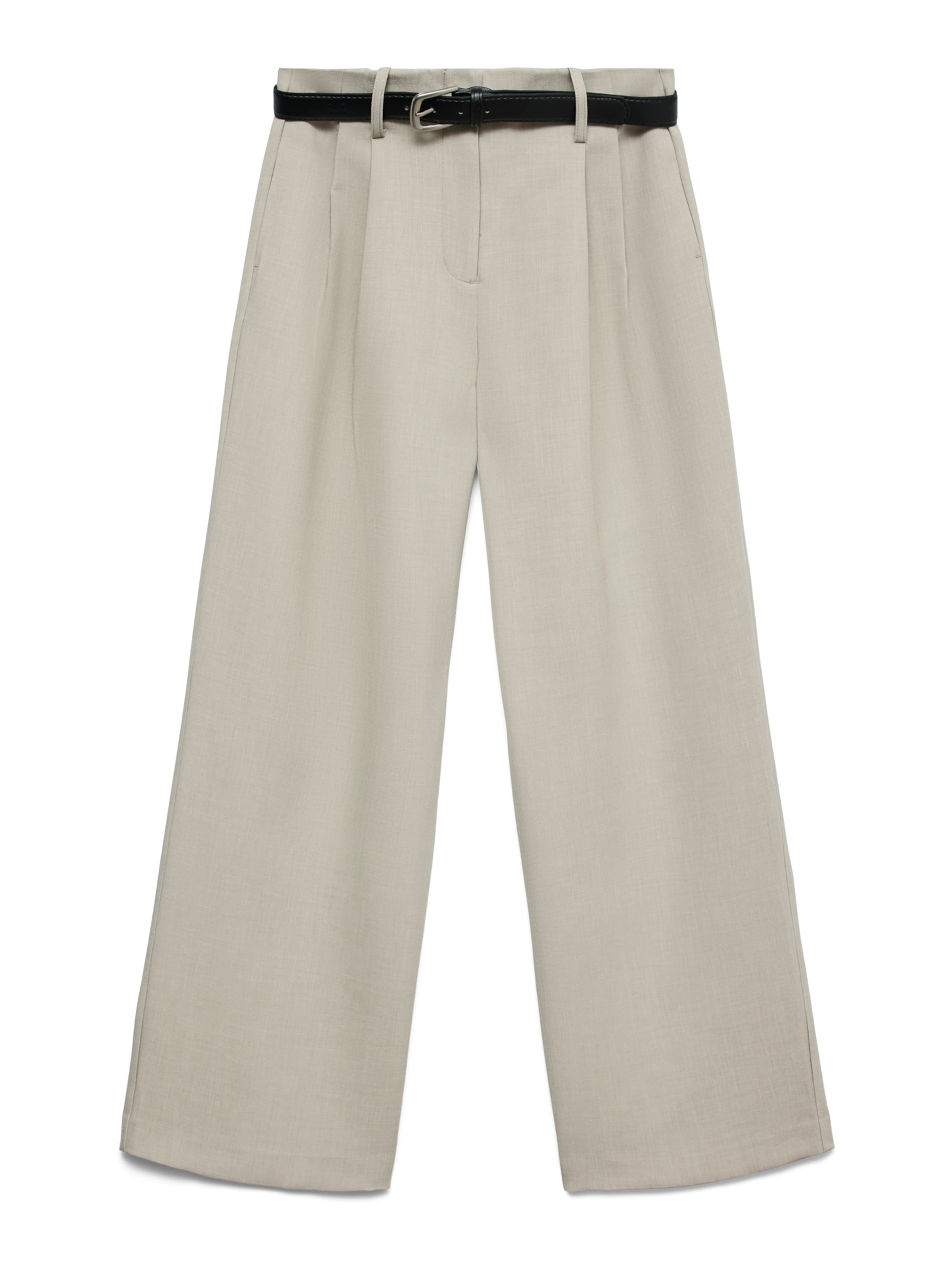 VERO MODA Wide leg Pleat-Front Pants in Beige: front
