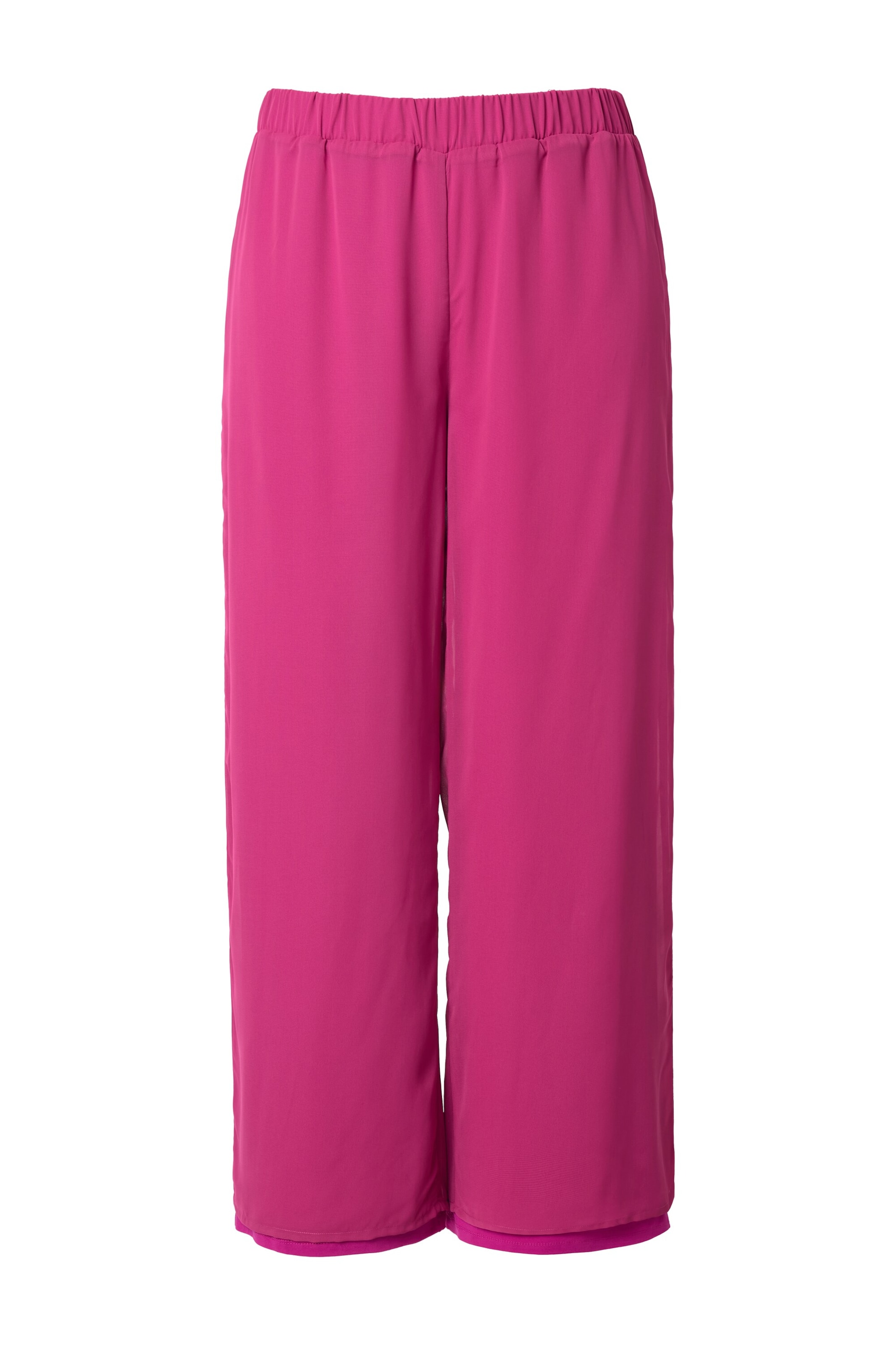 Ulla Popken Wide leg Broek in Roze: voorkant