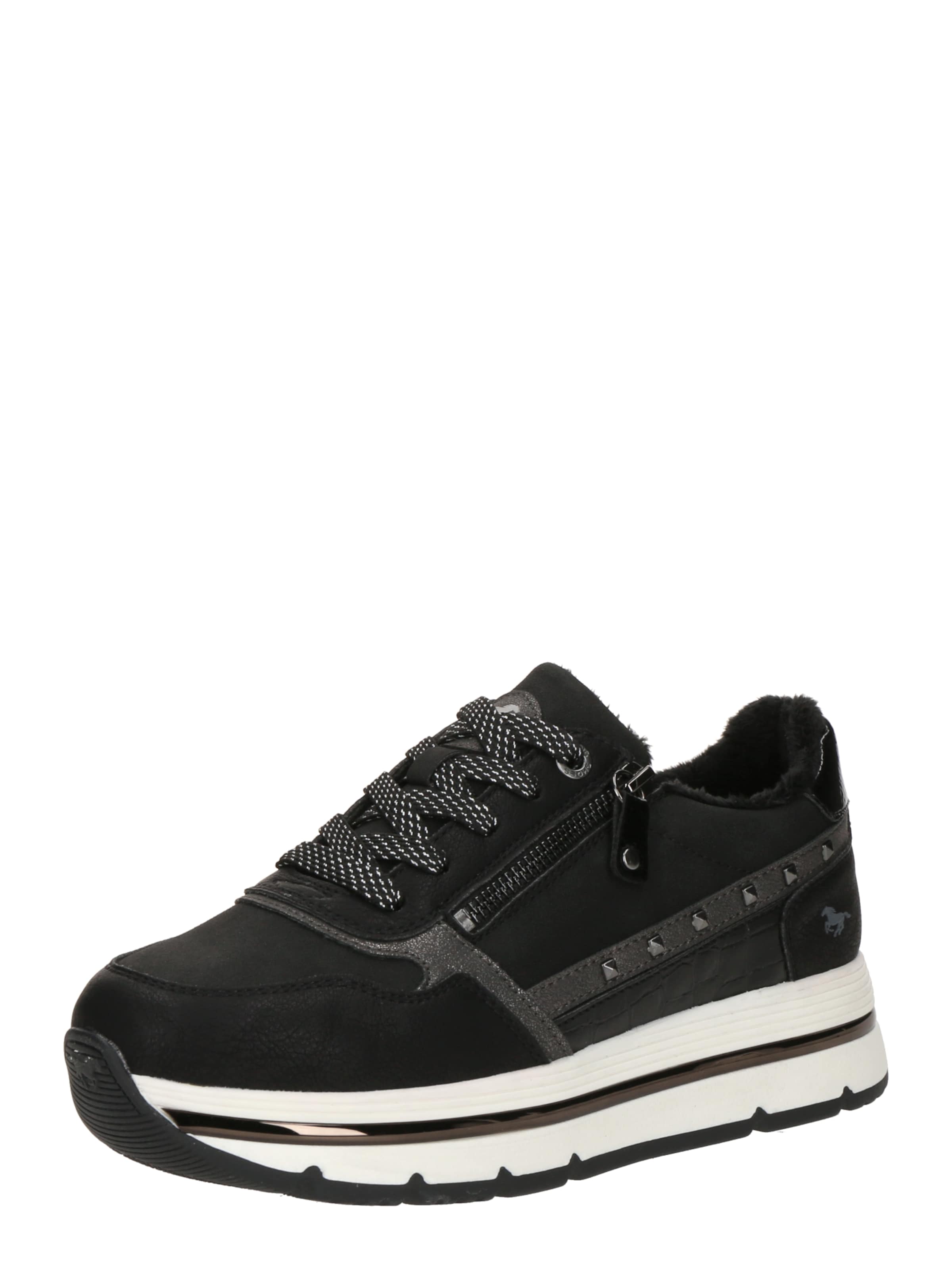 Chaussure de sport à lacets MUSTANG en noir : devant