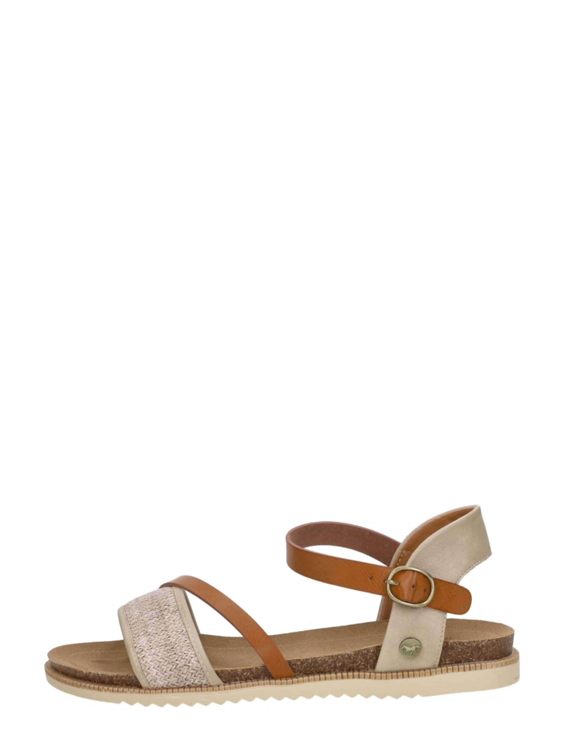 MUSTANG Sandal 'Sandalen Plat' in Beige: front