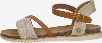 MUSTANG Sandal 'Sandalen Plat' in Beige: front