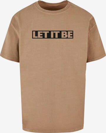 Merchcode Shirt 'Beatles -  Let it be' in Beige: front