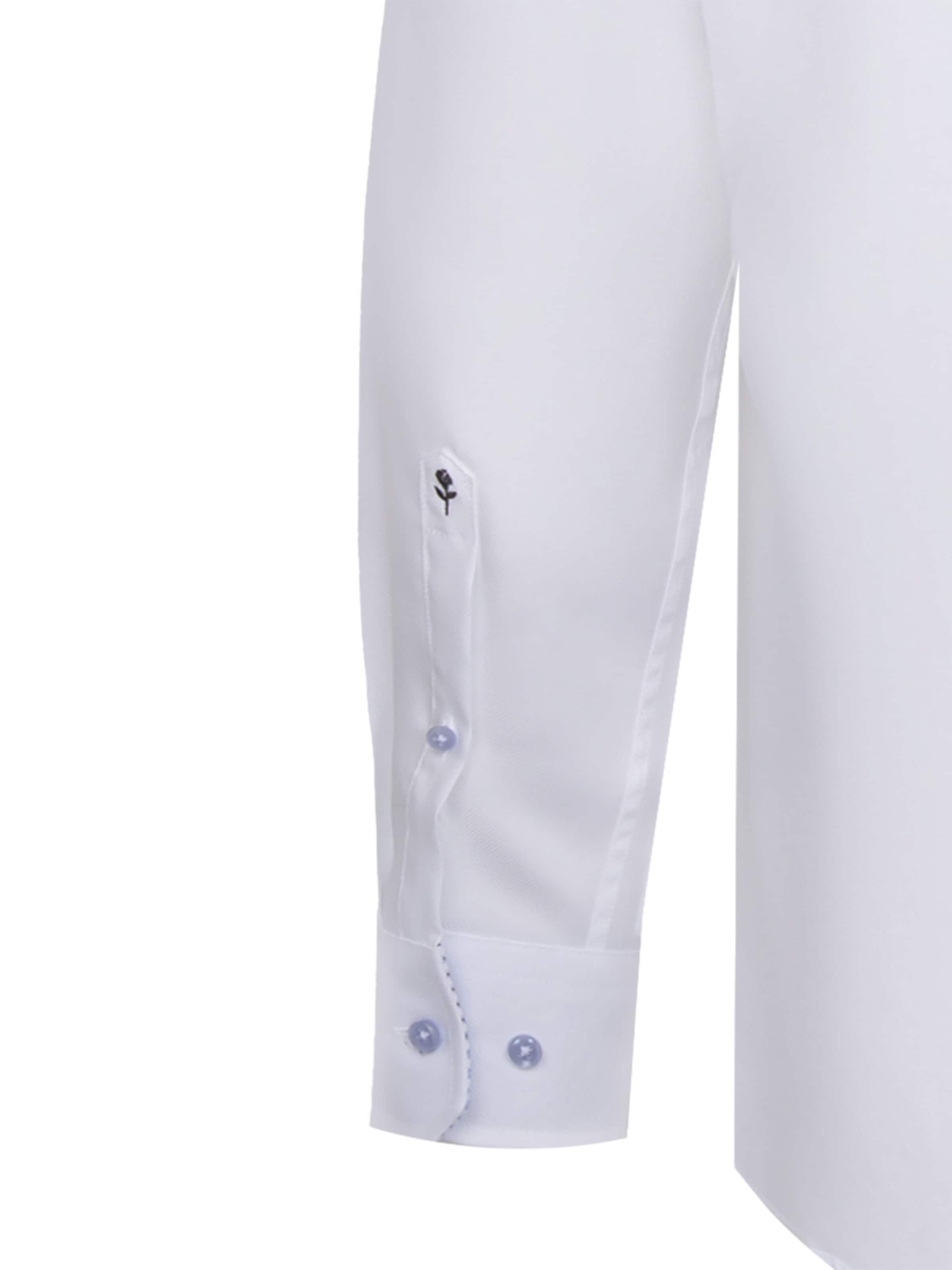 Coupe regular Chemise business 'Schwarze Rose' SEIDENSTICKER en blanc