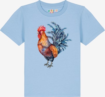 watabout.kids Shirt 'Grimmiger Gockel' in Blue: front