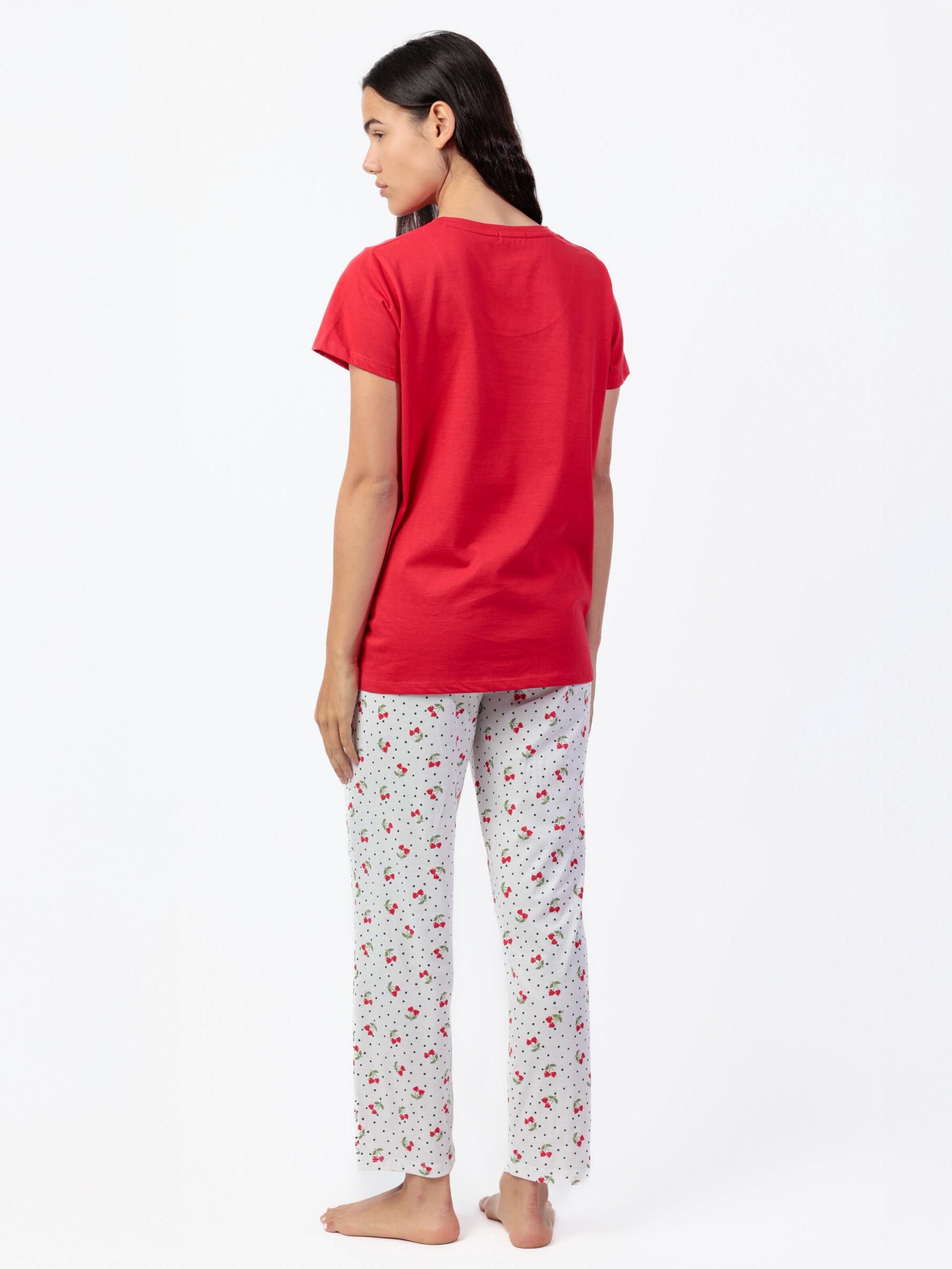 admas - Pijama 'ADMAS Pijama Manga Corta Cherries para Mujer' en rojo
