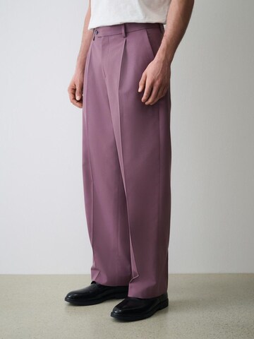 Next Loose fit Pleat-front trousers in Purple: front