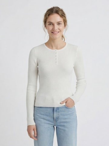 Antargo Pullover 'Basic Longsleeve with Buttons'‌‌‌‌ in Beige: Vorderseite