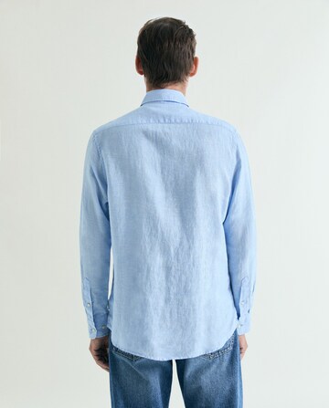 Scalpers Regular Fit Fancy Linen Shirt ' ' in Blau