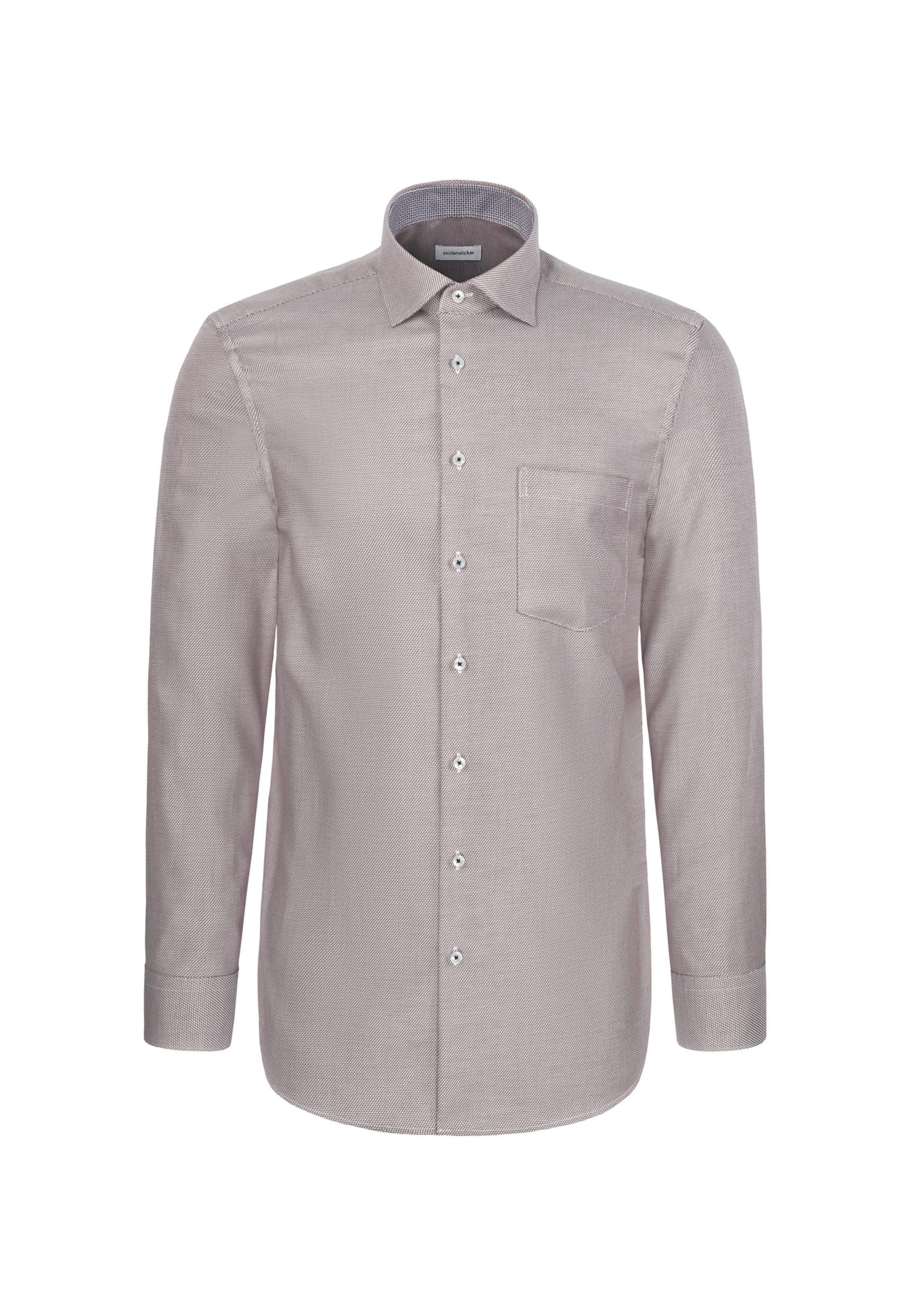 Coupe slim Chemise business SEIDENSTICKER en marron : devant