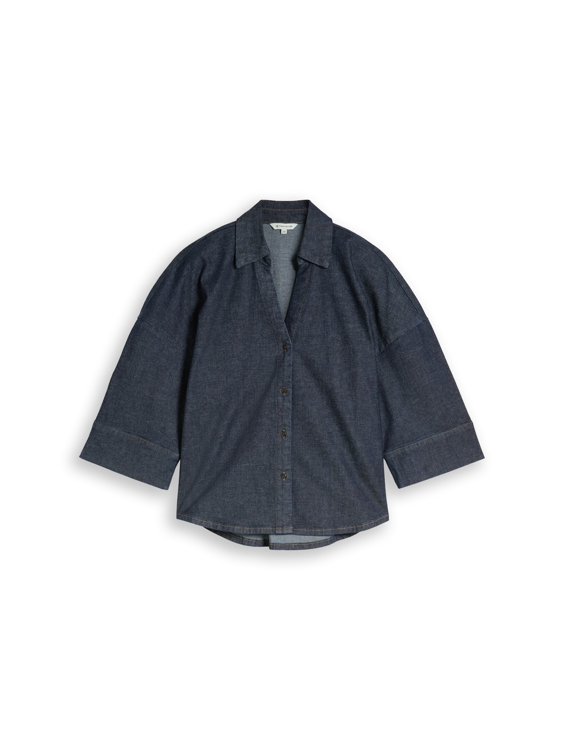 TOM TAILOR Bluse in S in blue denim, Produktansicht