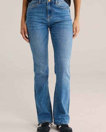 WE Fashion Расклешенный Джинсы в Синий