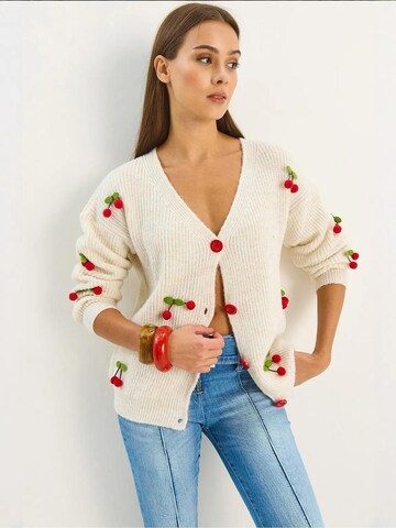 Bianco Lucci Strickjacke in Beige