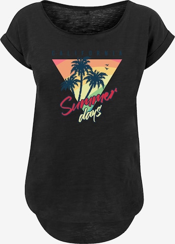 F4NT4STIC Shirt 'California Palmen Retro' in Zwart: voorkant