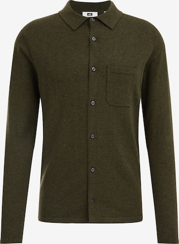 Coupe slim Chemise WE Fashion en vert : devant