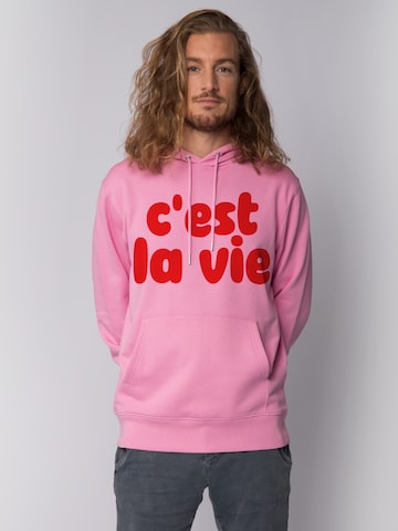 Watapparel Sweatshirt 'Cest La Vie' in Roze: voorkant