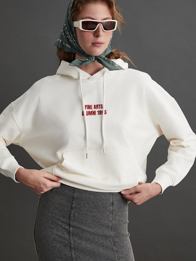 Grimelange Sweat-shirt en XS en écru / rouge foncé, Vue avec produit