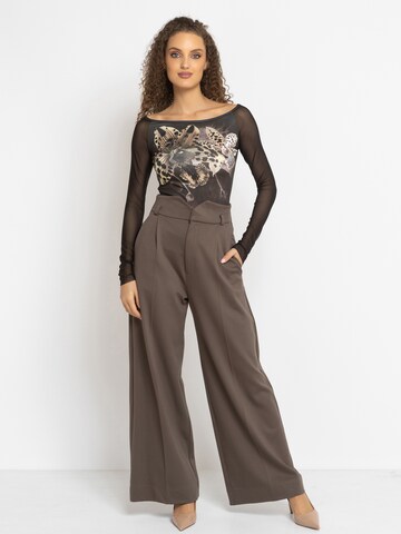 JIORO Blouse 'LEO ORCHID' in Zwart