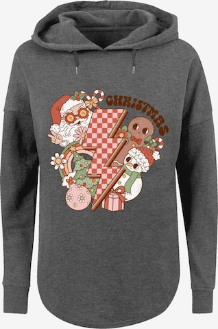 Sweat-shirt 'Groovy Christmas' F4NT4STIC en gris : devant