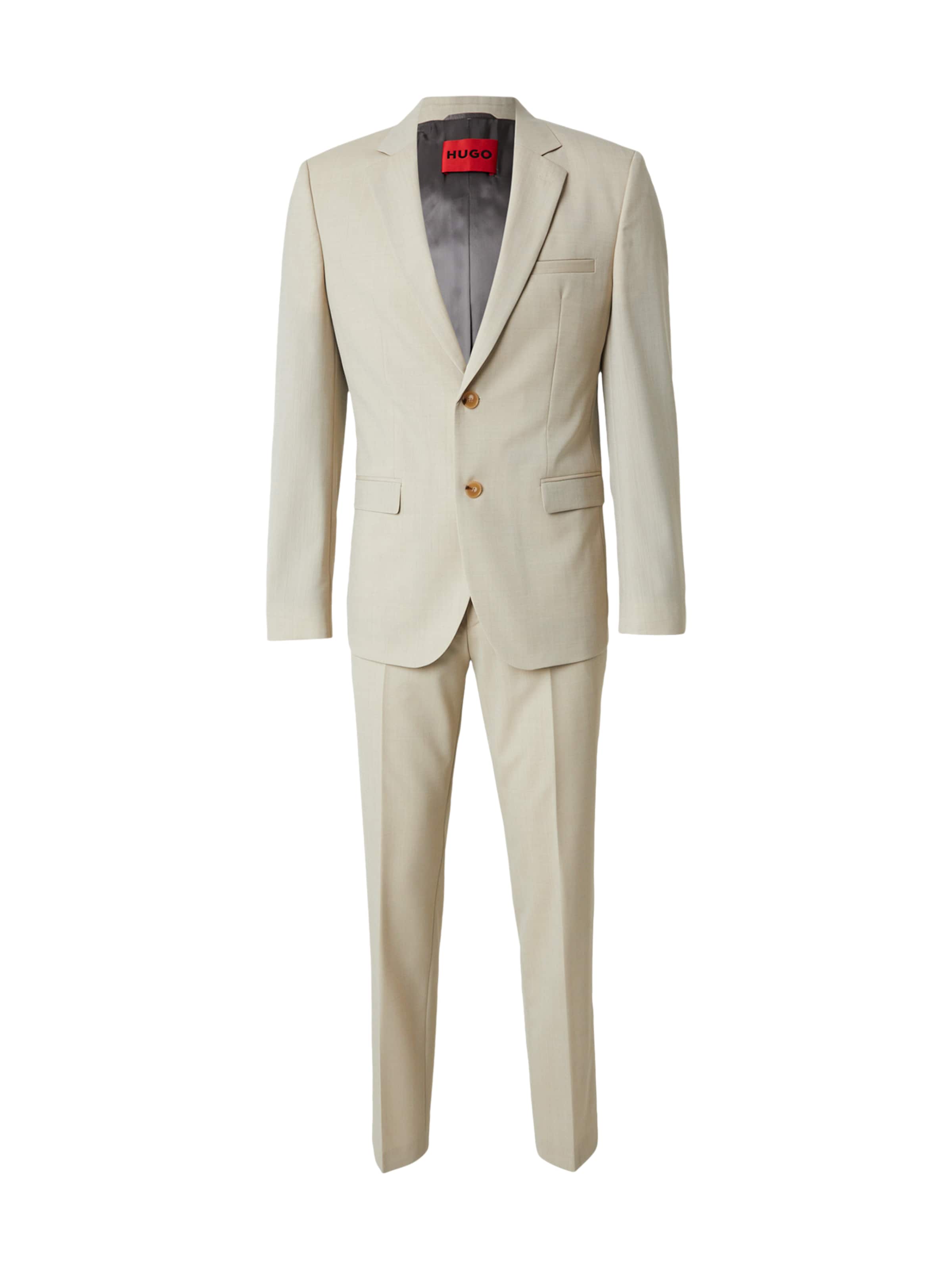 HUGO Slimfit Puku 'Arti-Hesten253X' värissä beige: etupuoli