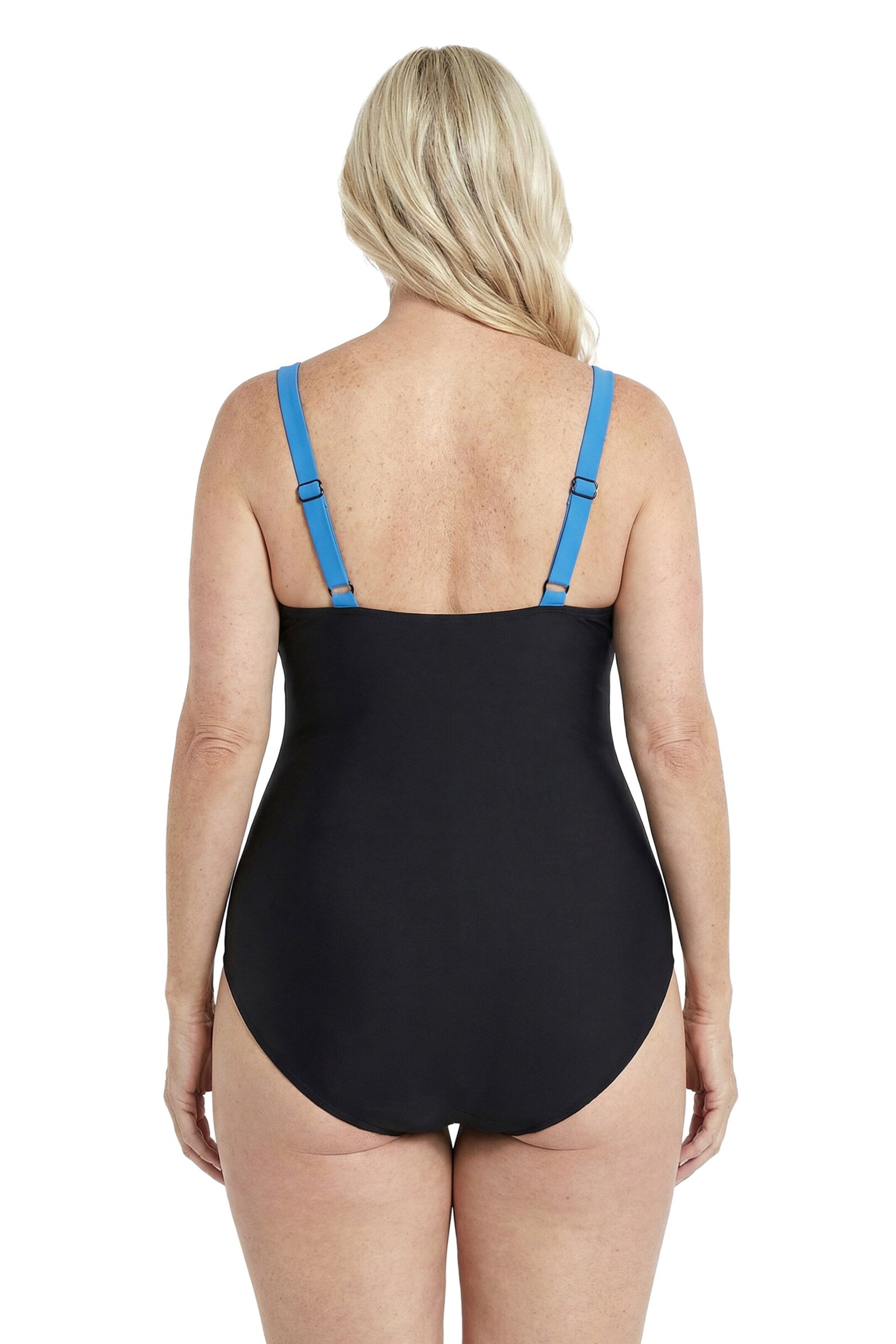Ulla Popken Bustier Badeanzug in Schwarz