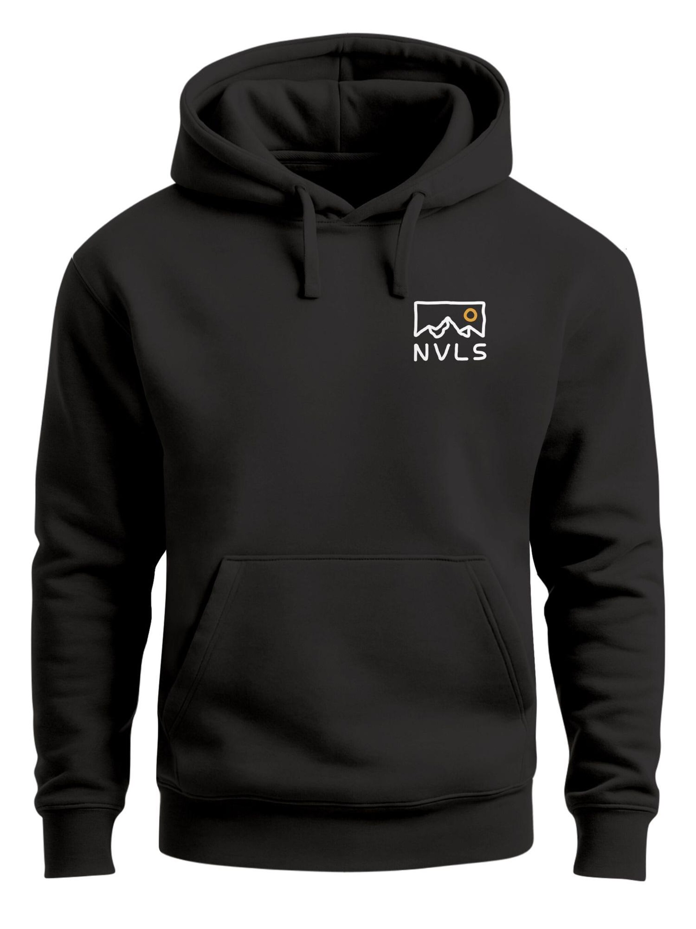 Neverless Sweatshirt 'Mountain Badge' in Black: front
