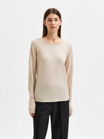 SELECTED FEMME Sweater 'LYDIA' in Beige: front