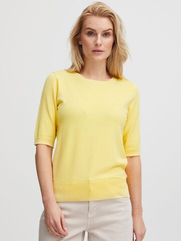 PULZ Jeans Pullover 'PZSARA' in Gelb: Vorderseite