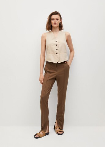 Regular Pantalon à plis 'Colca-I' MANGO en marron