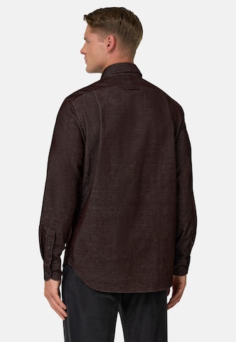 Boggi Milano Regular fit Overhemd in Bruin
