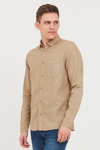 !Solid Comfort fit Button Up Shirt in Beige: front