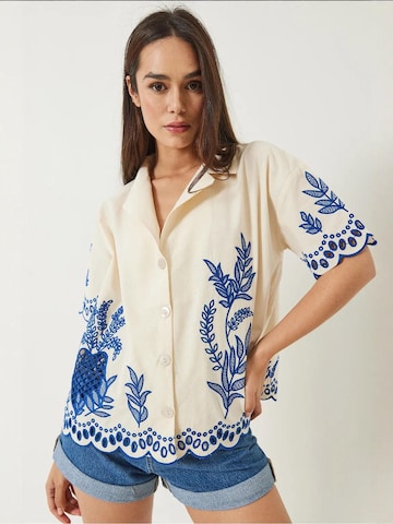 Bianco Lucci Bluse in Weiß: Vorderseite