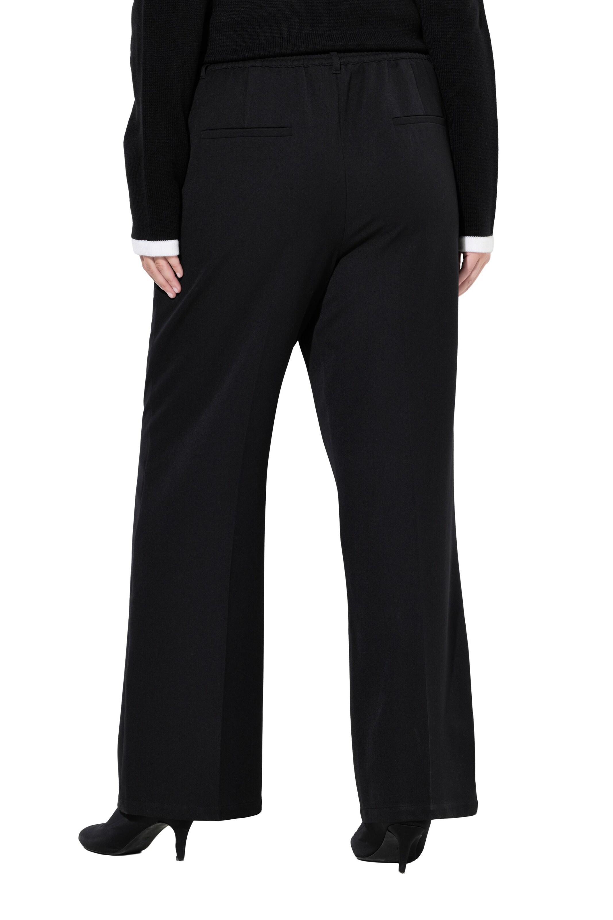 MIAMODA Regular Trousers with creases in Black