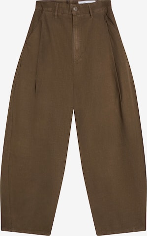 Bershka Baggy Bandplooibroek in Bruin: voorkant