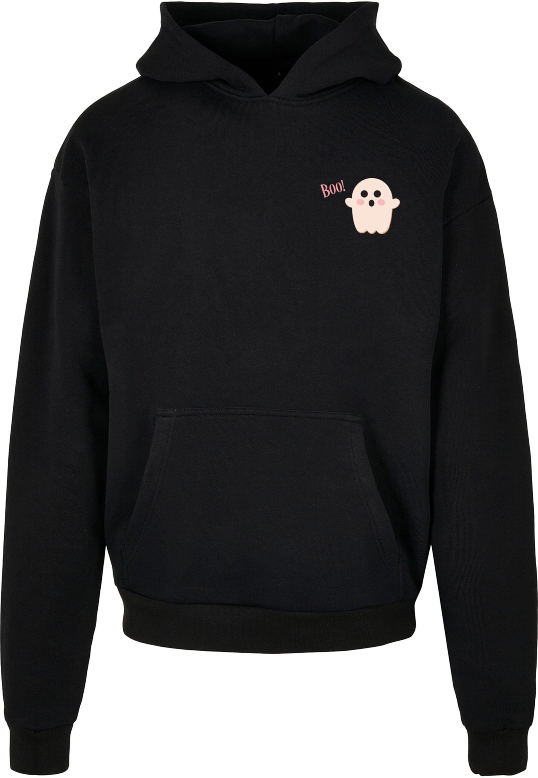 Merchcode Sweatshirt 'Halloween - Boo Ghost' in Black: front