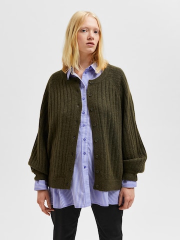 Cardigan 'Mola' SELECTED FEMME en vert : devant