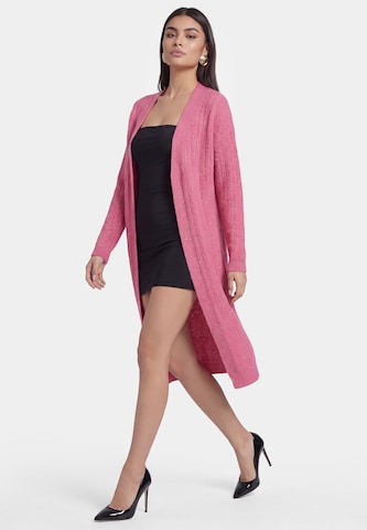 faina Gebreid vest in Roze