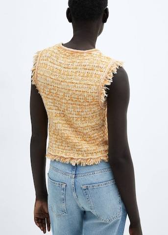 MANGO Knitted Top 'Papallon' in Yellow