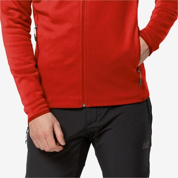 JACK WOLFSKIN Athletic Fleece Jacket 'Baiselberg' in Red