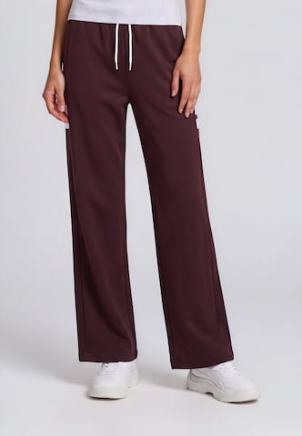 Sergio Tacchini Wide leg Broek 'Donatello' in Bruin: voorkant