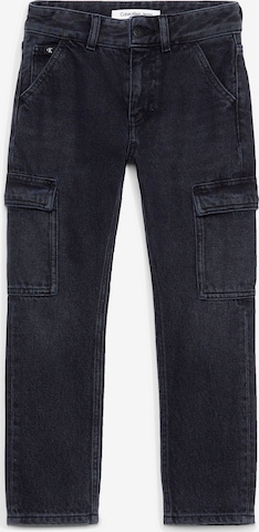 Calvin Klein Jeans Loosefit Jeans in Zwart: voorkant