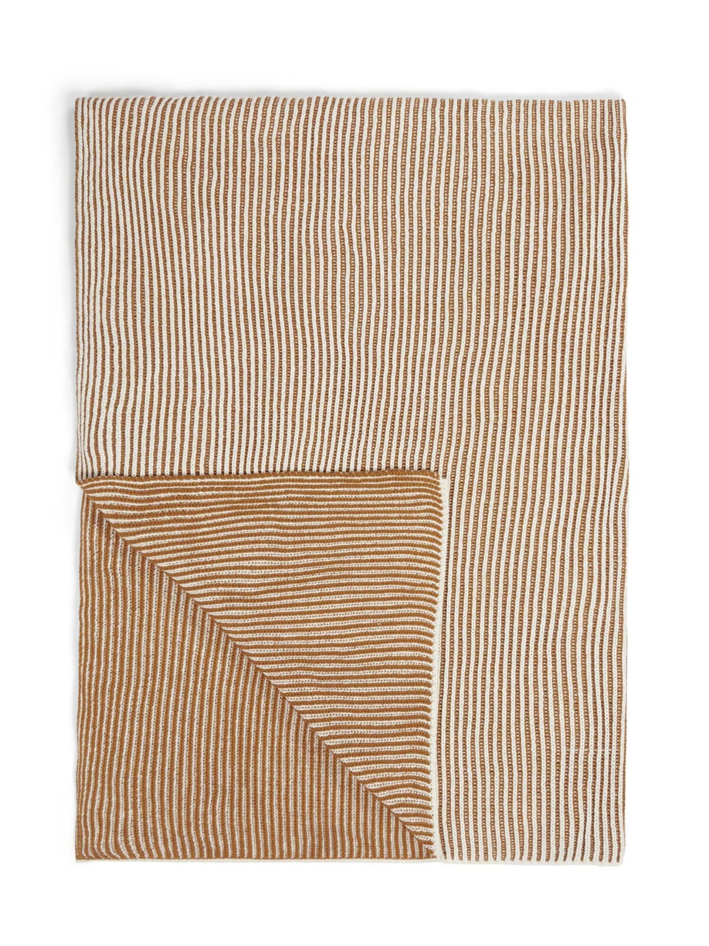 Frauen Wohn-Accessoires Marc O'Polo Decke 'Kuha' in Braun, Weiß - YP32155 Frauen Wohn-Accessoires Marc O'Polo Decke 'Kuha' in Braun, Weiß - YP32155