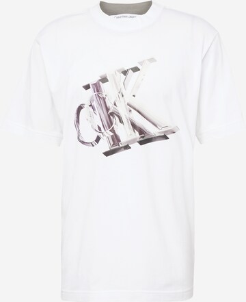 T-Shirt Calvin Klein Jeans en blanc : devant